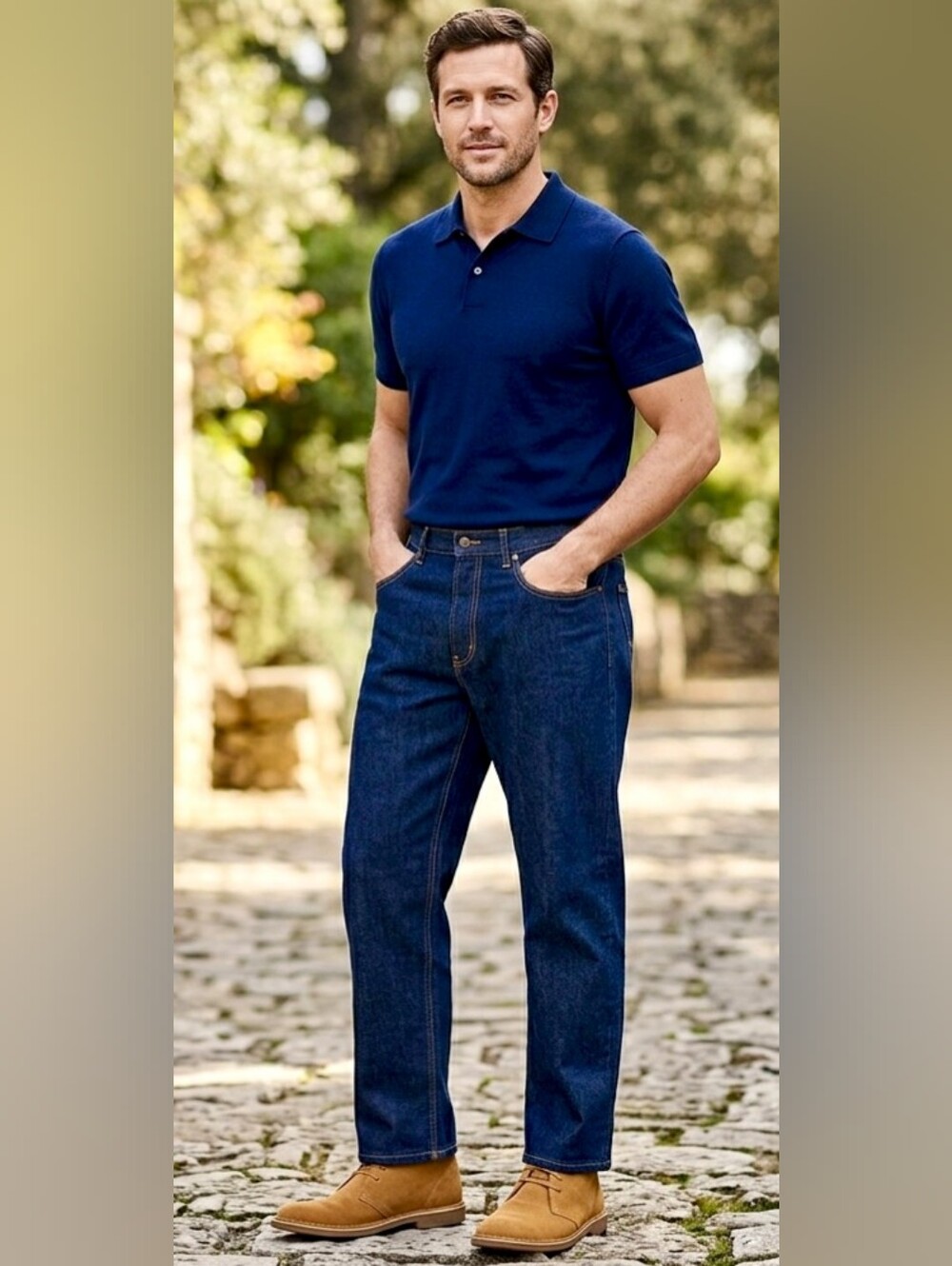 Lands' End Square Rigger Men’s Jeans 44T46TTraditional Fit Straight Dark Wash